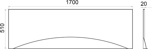 1ACReal Фронтальный экран для ванны Gamma/Стандарт/Нерея/Ультра/Рига/Европа 170 – фотография-2